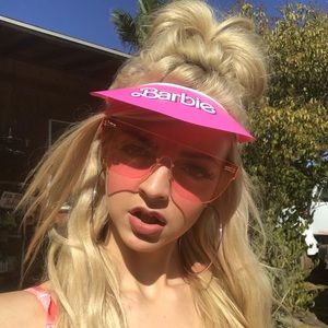 Limited supply deadstock Barbie pink tennis visor hat vintage 80’s party